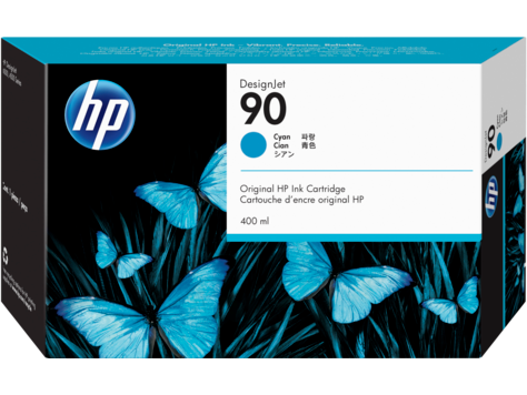 HP 90 3-pack 400-ml Cyan Ink Cartridges