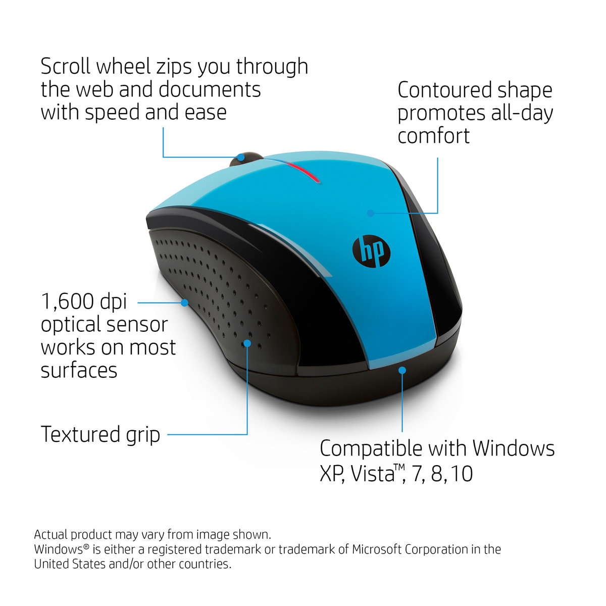 Беспроводная мышь HP X3000 (синяя)