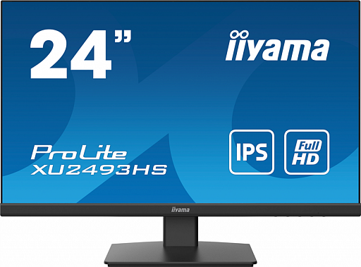23,8" Iiyama ProLite XU2493HS-B4 1920x1080@75Гц IPS LED 16:9 4ms VGA HDMI DP 80M:1 1000:1 178/178 25